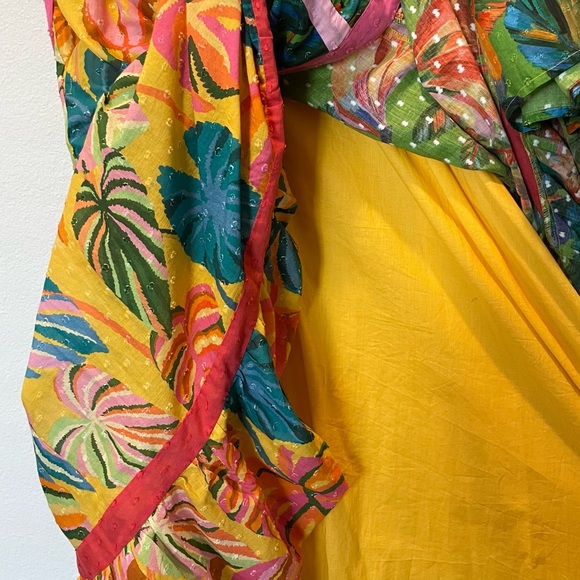 FARM Rio  x Anthropologie  Floral Palm Maxi Wrap Dress XL - Picture 9 of 11